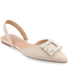 Journee Collection Women's Hannae Wide Width Embellished Flats In Beige