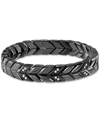 BLACKJACK MEN'S CUBIC ZIRCONIA CHEVRON LINK BRACELET IN STAINLESS STEEL