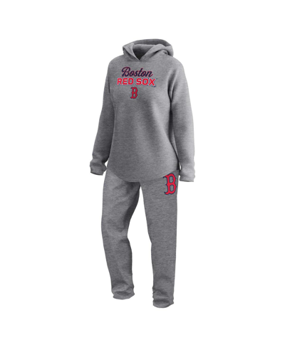 Fanatics Women's  Gray Boston Red Sox Legacy Pullover Sweatshirt And Sweatpants Set