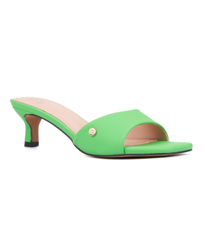 New York And Company Women's Gaia Kitten Heel Sandal In Green