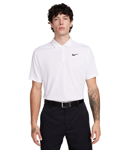 Nike Men's Relaxed Fit Core Dri-fit Short Sleeve Golf Polo Shirt In White,black