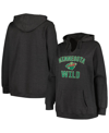 PROFILE WOMEN'S PROFILE HEATHER CHARCOAL MINNESOTA WILD PLUS SIZE ARCH OVER LOGO PULLOVER HOODIE