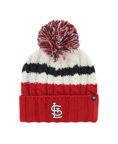 47 Brand Women's ' White, Red St. Louis Cardinals Ashfield Cuffed Knit Hat With Pom In White,red