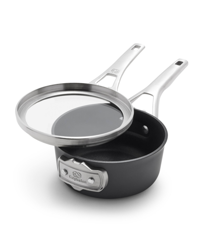 Calphalon Premier Space-saving Hard-anodized Nonstick 1.5-quart Sauce Pan With Lid In Black,stainless Steel