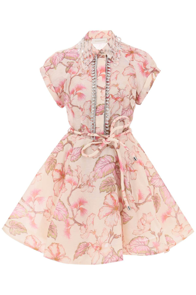 ZIMMERMANN MATCHMAKER FLIP FLORAL DRESS WITH APPLIQUÉS