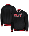 Mitchell & Ness Men's  Black Miami Heat Hardwood Classics Throwback Wordmark Raglan Full-snap Jacket In Black
