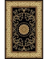 Km Home Closeout  1419 Navelli Black Area Rug Collection In Black