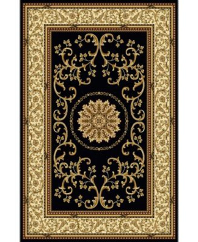 Km Home Closeout  1419 Navelli Black Area Rug Collection