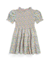 POLO RALPH LAUREN TODDLER AND LITTLE GIRLS FLORAL SMOCKED COTTON JERSEY DRESS