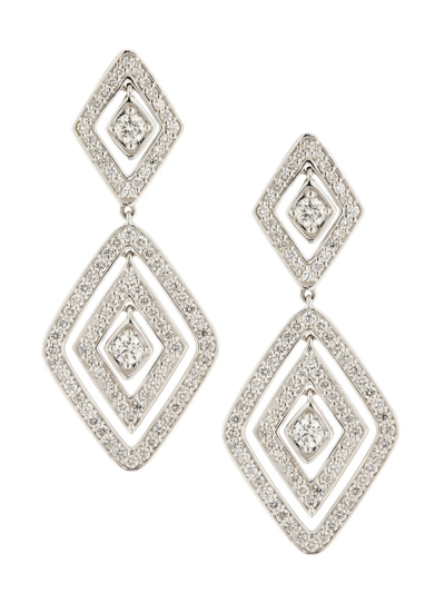 Roberto Coin Women's Diamante 18k White Gold & 1.95 Tcw Diamond Drop Earrings