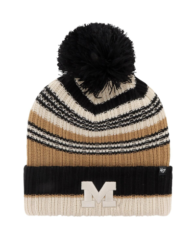 47 Brand Women's ' Khaki Michigan Wolverines Barista Cuffed Knit Hat With Pom