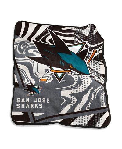 Logo Brands San Jose Sharks 50" X 60" Swirl Raschel Throw Blanket In Multi