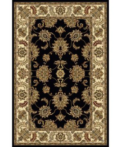 Km Home Closeout  1330 1224 Black Navelli Black Area Rug Collection
