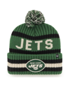47 Brand Men's Green New York Jets Bering Cuff Pom Knit Hat In Green