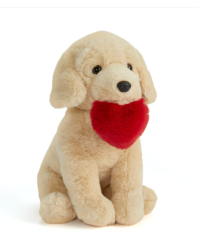 Geoffrey's Toy Box 12" Plush Heart Labrador In Light,pastel Brown