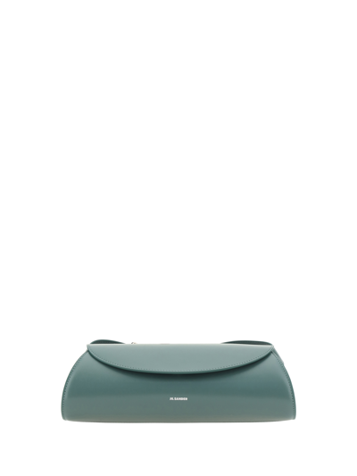 Jil Sander Small Cannolo Leather Shoulder Bag In Green