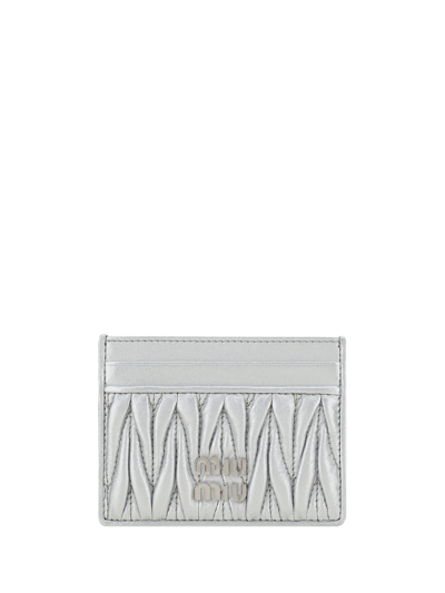 Miu Miu Card Holder In Argento