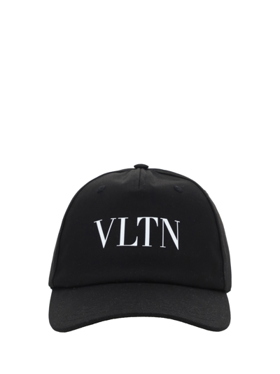 Valentino Garavani Contoured Brim Cap With Adjustable Strap In Black