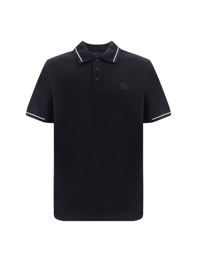 Moncler Logo-appliqué Polo Shirt In Black