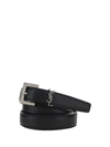 Saint Laurent Cassandre Belt In Nero