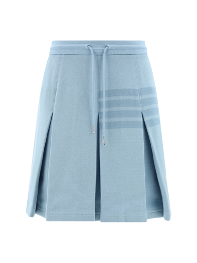 Thom Browne Mini Skirt In Light Blue