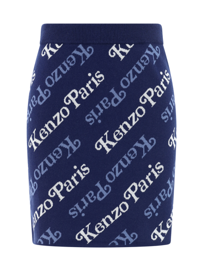 Kenzo Mini Skirt In Dark Blue