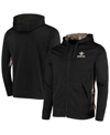 DUNBROOKE MEN'S DUNBROOKE BLACK, REALTREE CAMO NEW ORLEANS SAINTS DECOY TECH FLEECE FULL-ZIP HOODIE