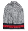 Gucci Stripe Wool Beanie In Grey
