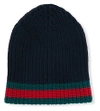 GUCCI Striped Wool Beanie