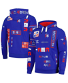 FISLL MEN'S AND WOMEN'S FISLL ROYAL PHILADELPHIA 76ERS MULTI-LANGUAGE PULLOVER HOODIE