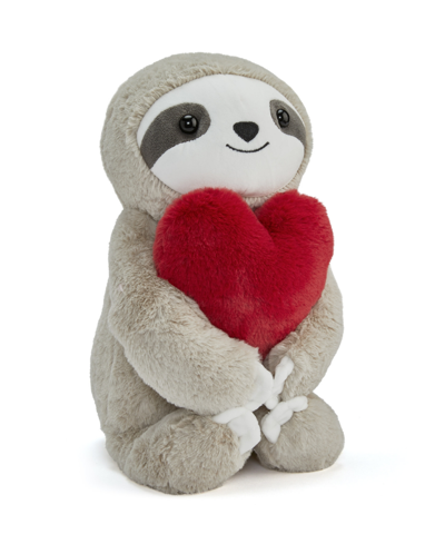 Geoffrey's Toy Box Kids' 12" Plush Heart Sloth In Light,pastel Brown