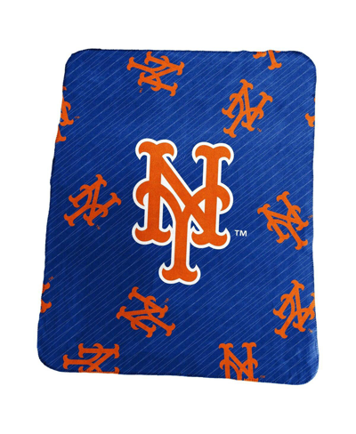 Logo Brands New York Mets 50" X 60" Repeating Logo Classic Plush Throw Blanket In Royal