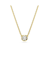 SWAROVSKI ROUND CUT, WHITE, GOLD-TONE IMBER PENDANT NECKLACE