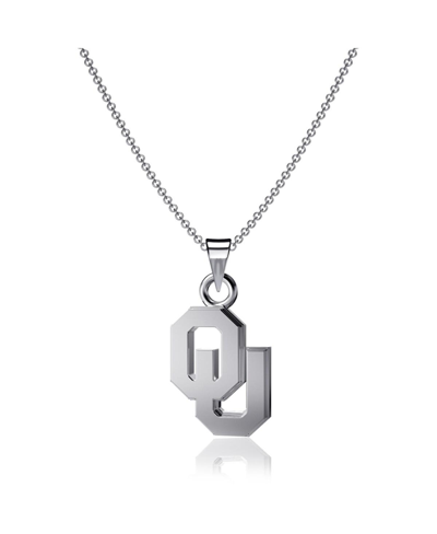 Dayna Designs Women's  Oklahoma Sooners Silver Small Pendant Necklace In Neutral
