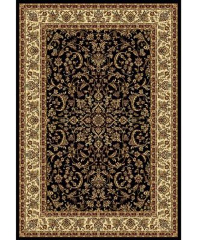 Km Home Closeout  1318 1527 Black Navelli Black Area Rug Collection