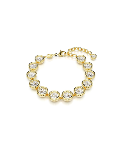 Swarovski Round Cut, White, Gold-tone Imber Bracelet