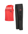Shop Concepts Sport Women's  Black, Red Distressed Tampa Bay Buccaneers Muscle Tank Top And Pants Lounge S In Black,red