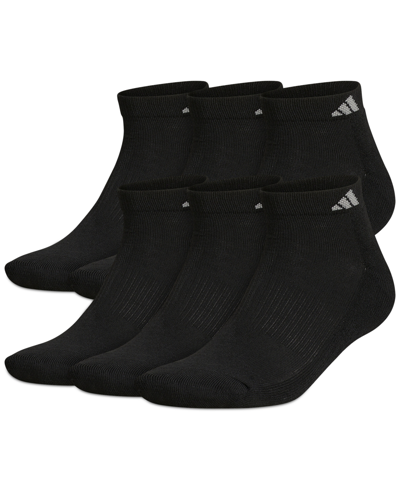 Adidas Originals Men's Cushioned Athletic 6-pack Low Cut Socks In Black