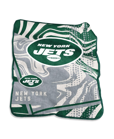 Logo Brands New York Jets 50" X 60" Swirl Raschel Throw Blanket In Multi