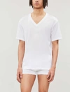 Hanro Cotton Pure V-neck T-shirt In White