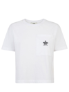 Fendi Embroidered-logo Cropped T-shirt In White