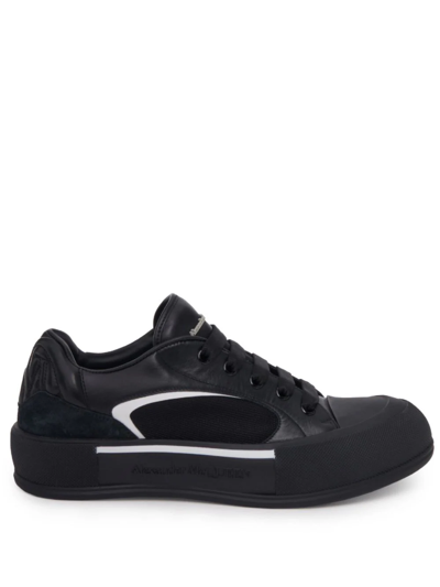 Alexander Mcqueen Deck Nylon Sneakers In Black/white