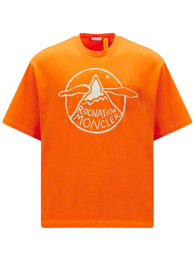 Moncler Genius T-shirt Con Motivo Logato Moncler X Roc Nation In Orange