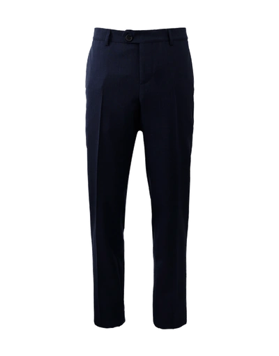 Brunello Cucinelli Rustic Wool Pant In Navy