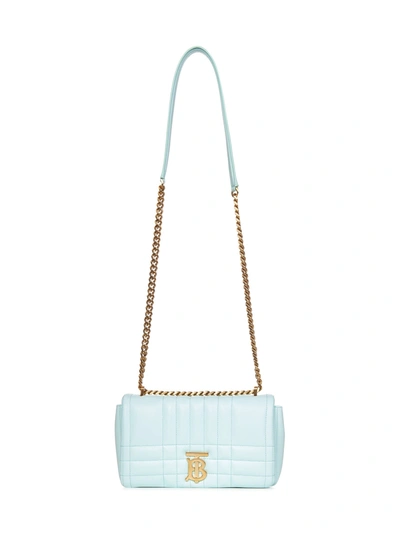 Burberry Mini Lola Quilted Leather Shoulder Bag In Azzurro
