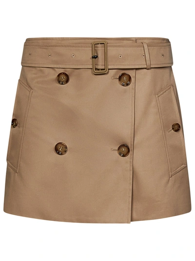 Burberry Mini Skirt In Beige