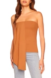 Susana Monaco Front Drape Tube Top In Caramel