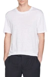 SANDRO CLASH LINEN CREWNECK T-SHIRT