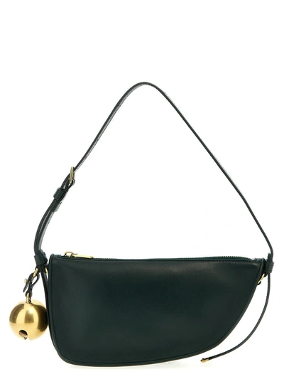 Burberry Mini Shield Leather Shoulder Bag In Green