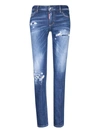 Dsquared2 Ripped Slim-leg Jeans In Blue